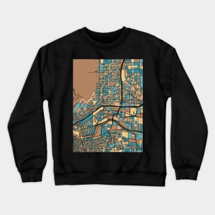 El Paso Map Pattern in Mid Century Pastel Crewneck Sweatshirt